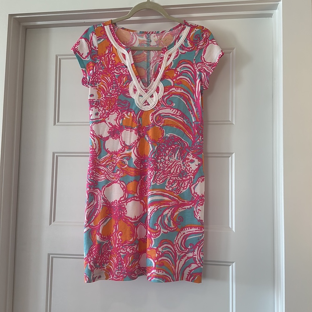 Lilly Pulitzer Pink and Orange Floral Dress Small